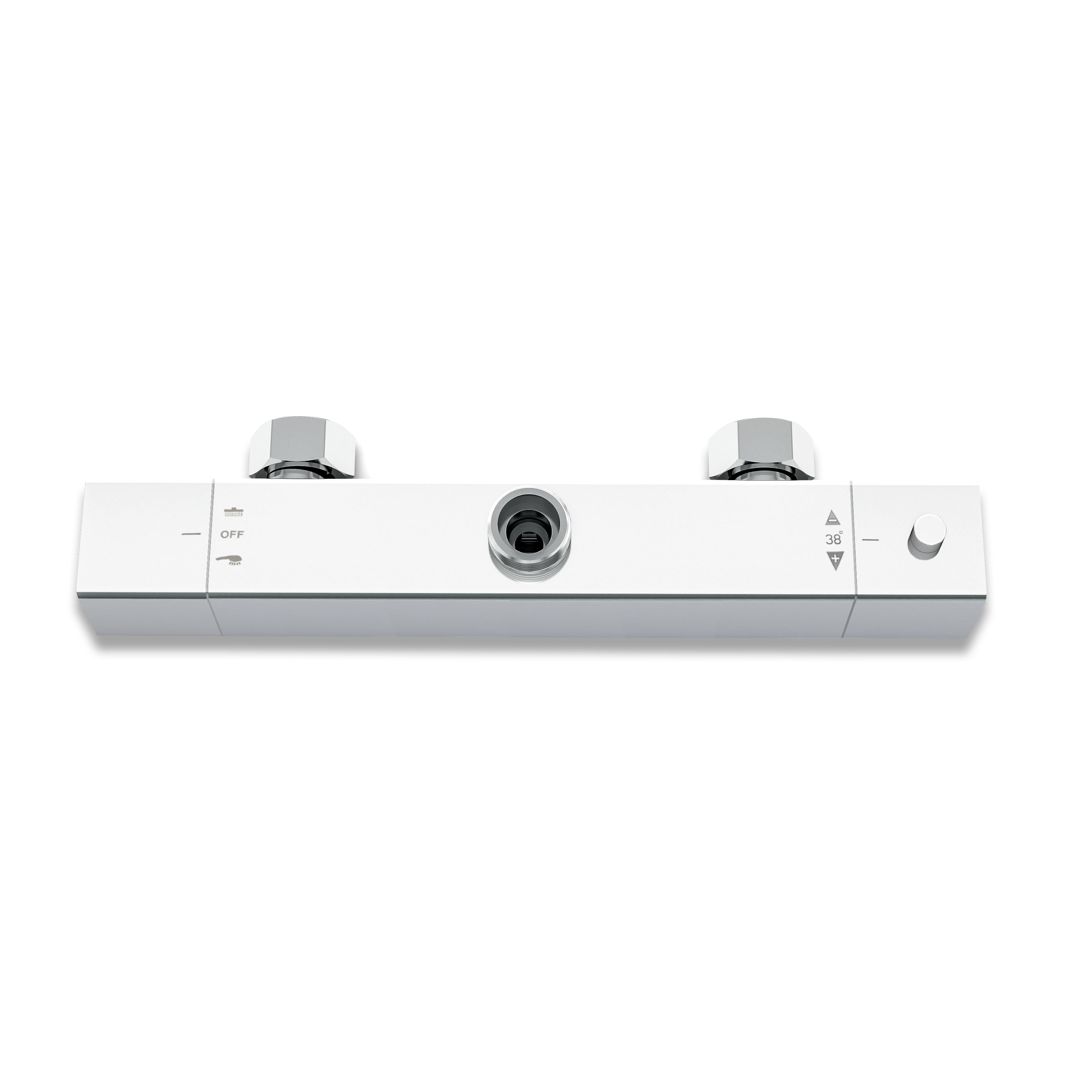 AICA Système de Douche Carré Colonne de Douche avec Mitigeur Colonne de Douche 38℃ Thermostatique Système de Douche Corps en Laiton - 5