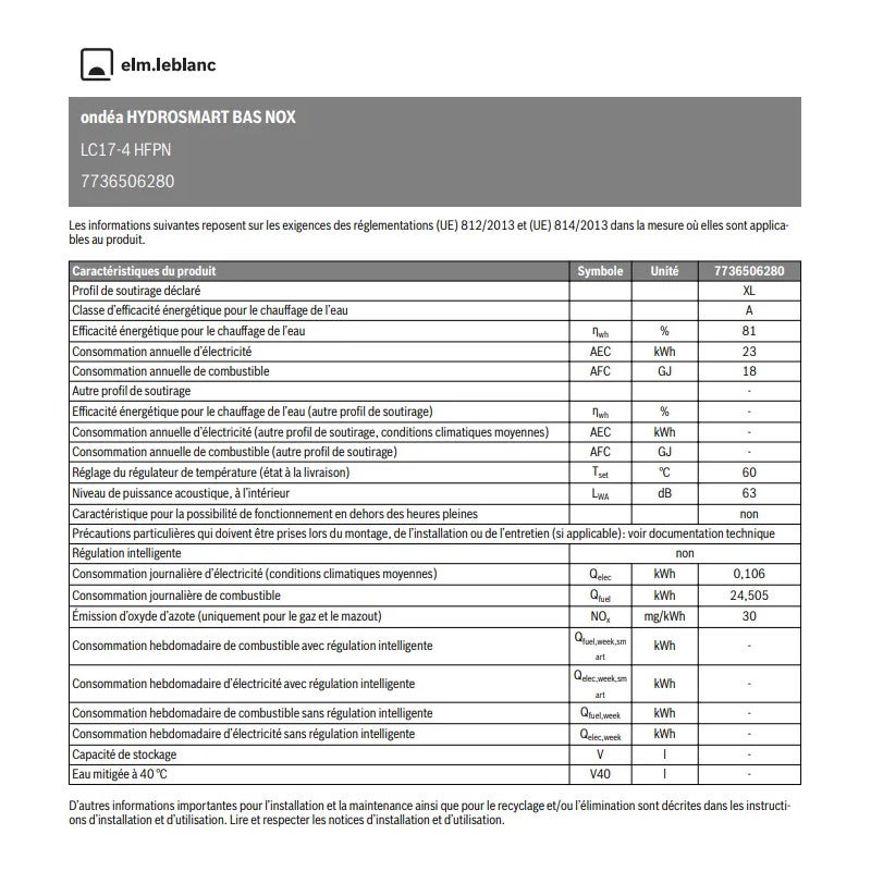 Chauffe-bains ONDEA LC17-4 HFPN ventouse hydrosmart bas nox (gaz naturel) - 3