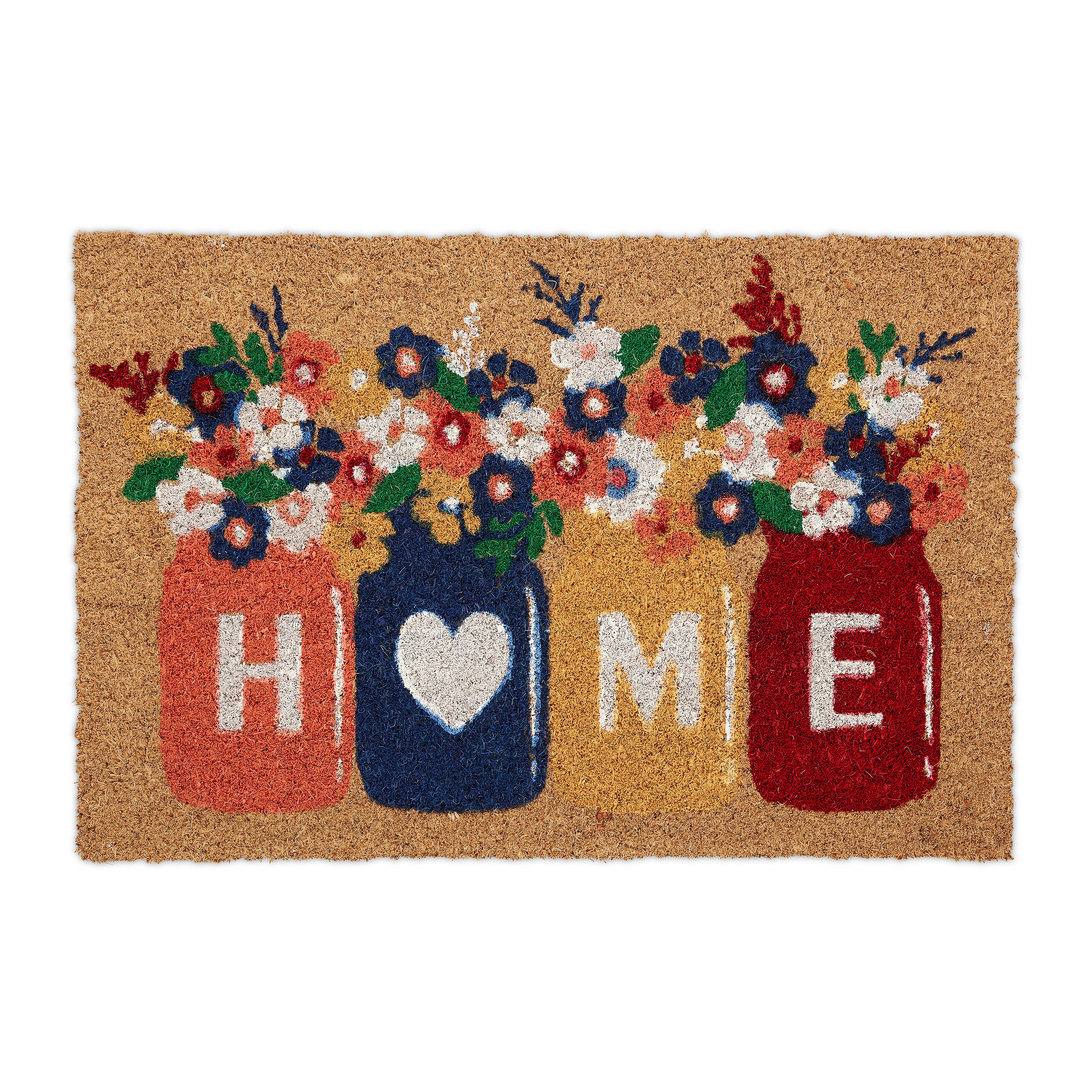 Zerbino In Fibra Di Cocco Relaxdays 60x40 Cm Con Scritta Divertente 'Be Our Guest' - Antiscivolo Per Interni Ed Esterni