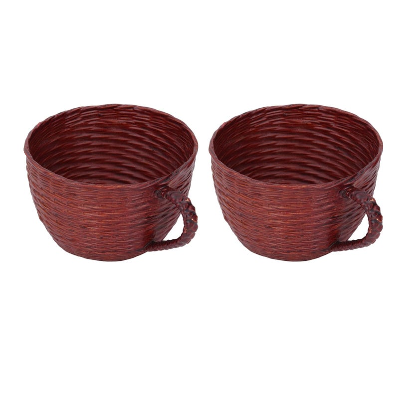 Pleciona doniczka w kształcie filiżanki, wielofunkcyjna, do sukulentów, do domu, na balkon, do wnętrz i