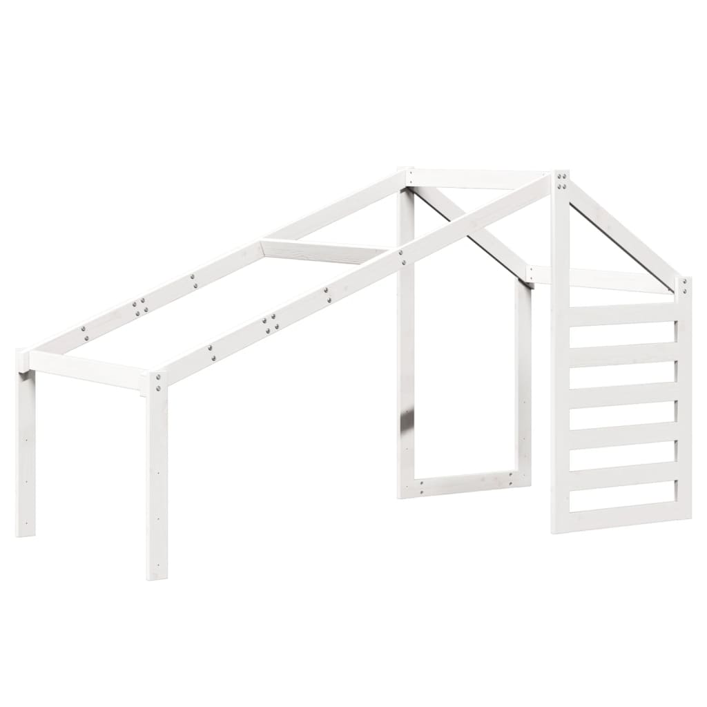Lit superposé avec toit blanc 75x190 cm bois massif de pin - 8