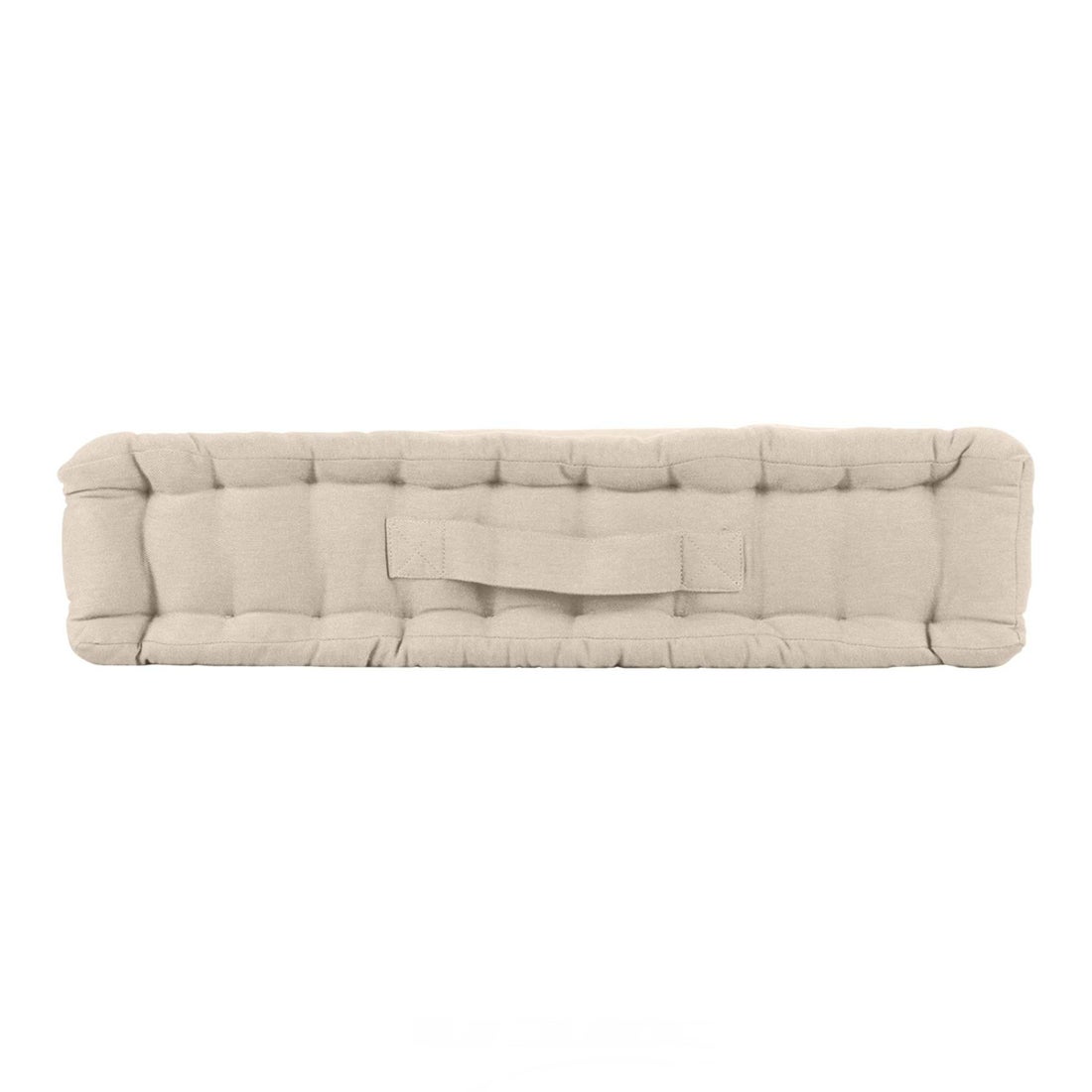Acomoda Textil – Cojín de Suelo Acolchado con Asa de Transporte 50x50x10 cm. Cojines para Palets, Banco, Silla y Suelo. (Beige, 1 Unidad) - 2