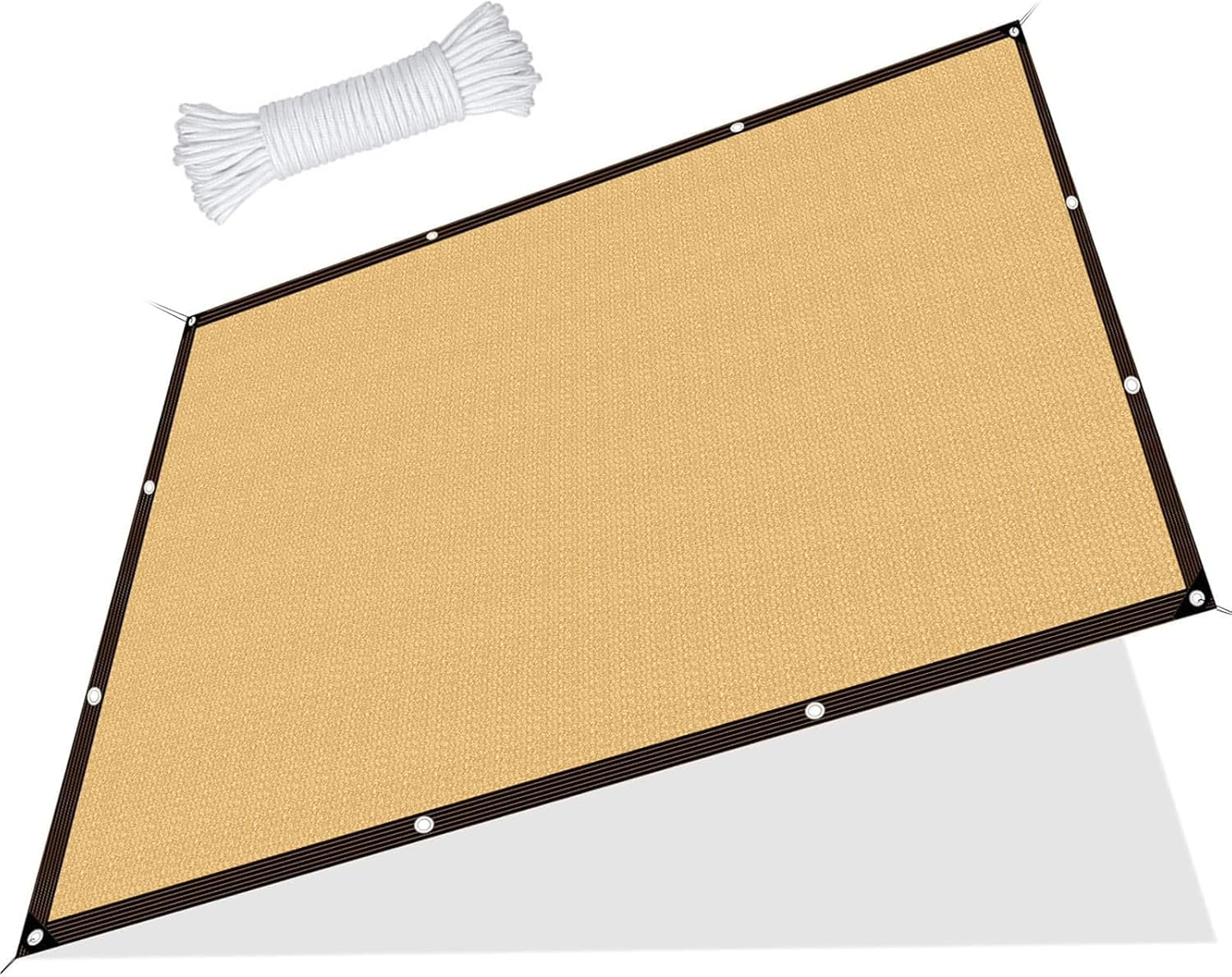 Filet pare-soleil, filet de protection solaire, filet d'ombrage de jardin avec œillets, filet anti-UV (jaune - 2x4m) avec corde de 4m - 2