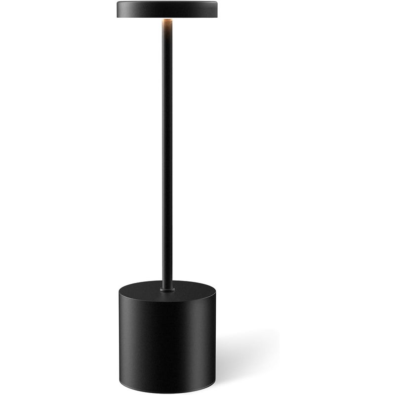 Jedna bezprzewodowa lampka biurkowa LED z akumulatorem 1200 mAh, w kolorze czarnym i trzema regulowanymi poziomami kolorów.