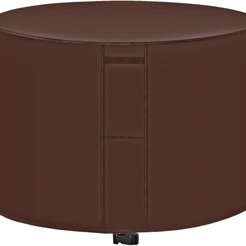Wodoodporny pokrowiec ochronny na okrągłe meble ogrodowe, tkanina Oxford 420D, wiatroodporny, odporny na promieniowanie UV, brązowy, 185 x 110 cm