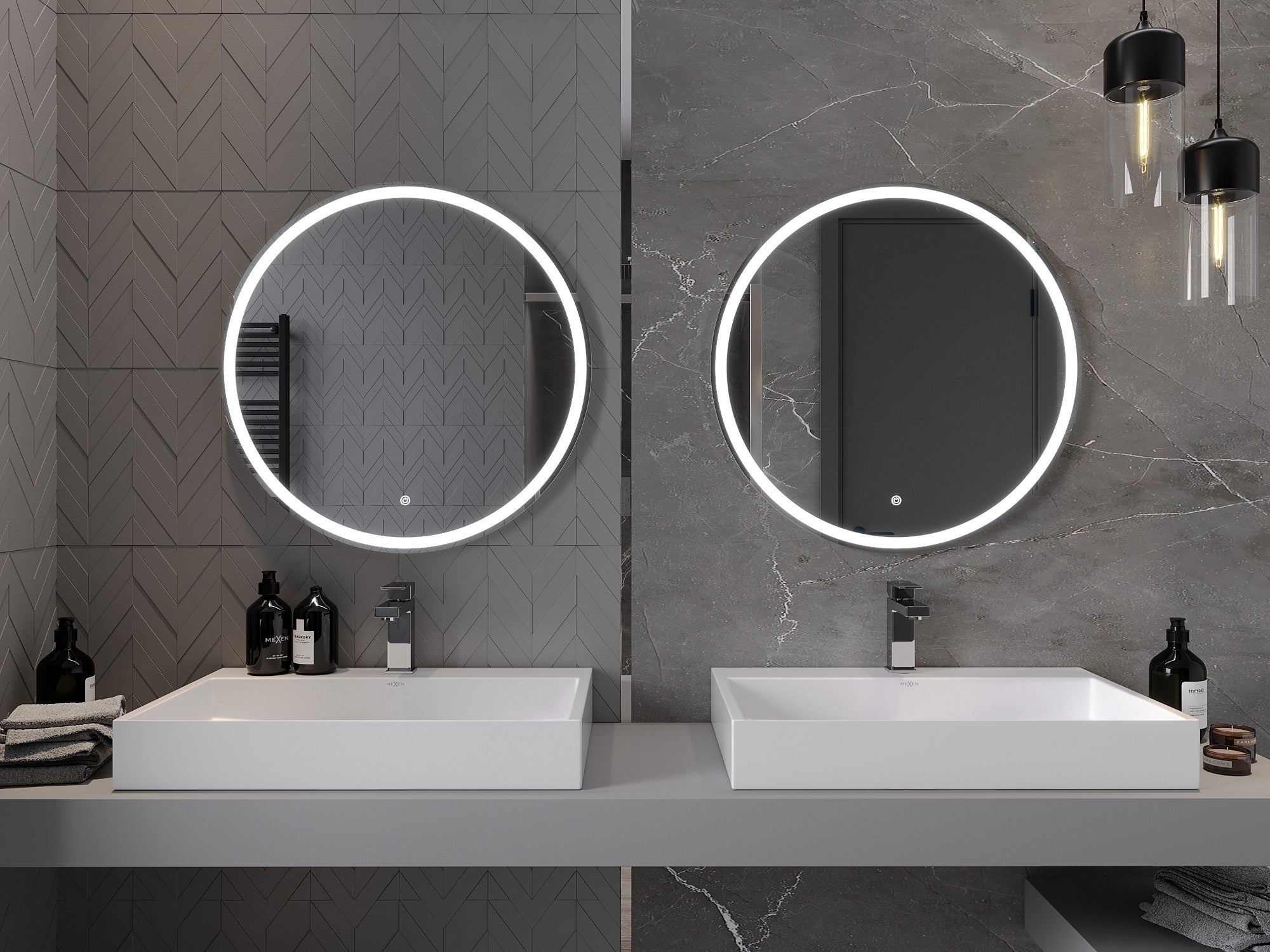 Mexen Gobi lustro łazienkowe podświetlane, okrągłe 70 cm, LED 6000K, antypara - 9801-070-070-611-00 - 4