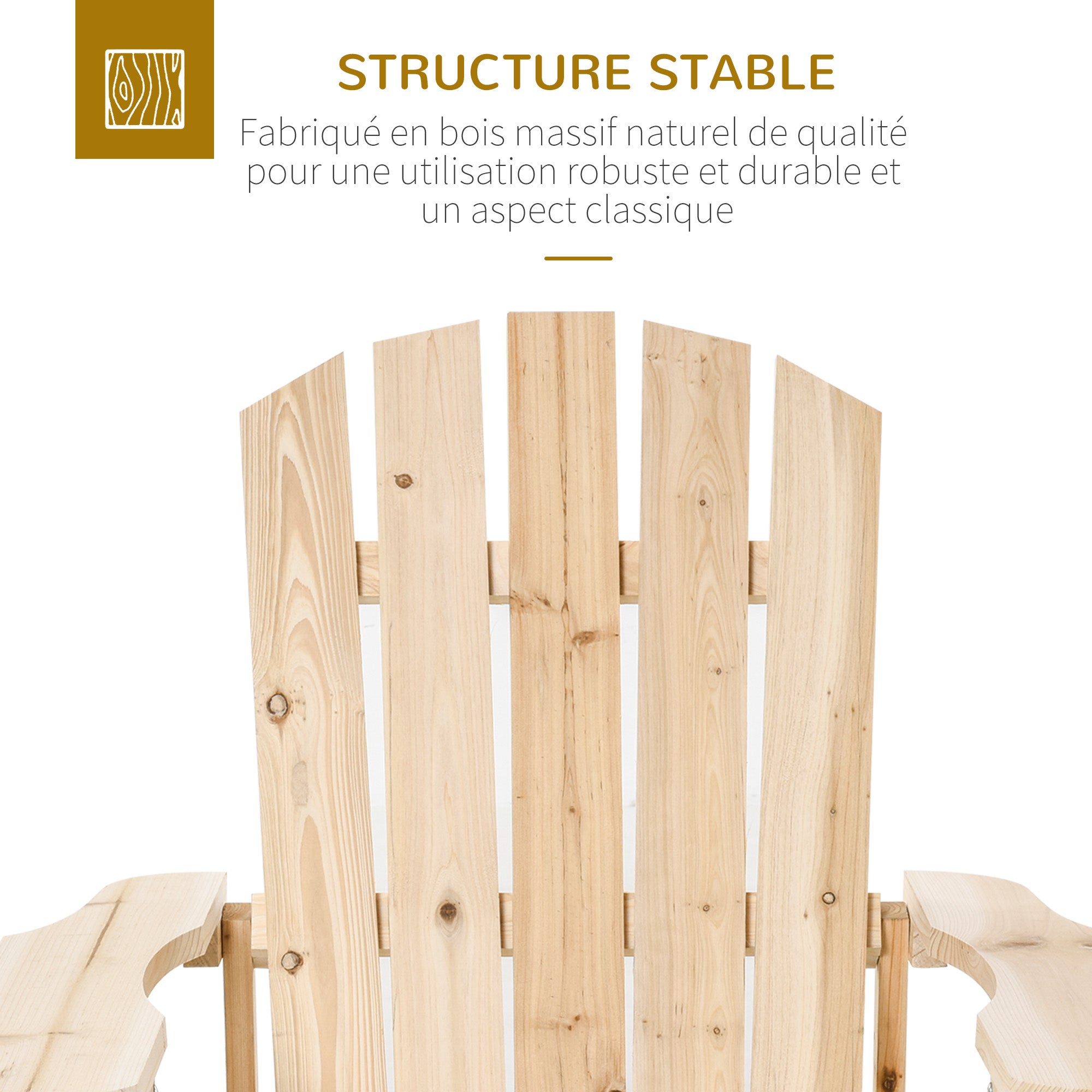 fauteuil de jardin Bois Outsunny - 5