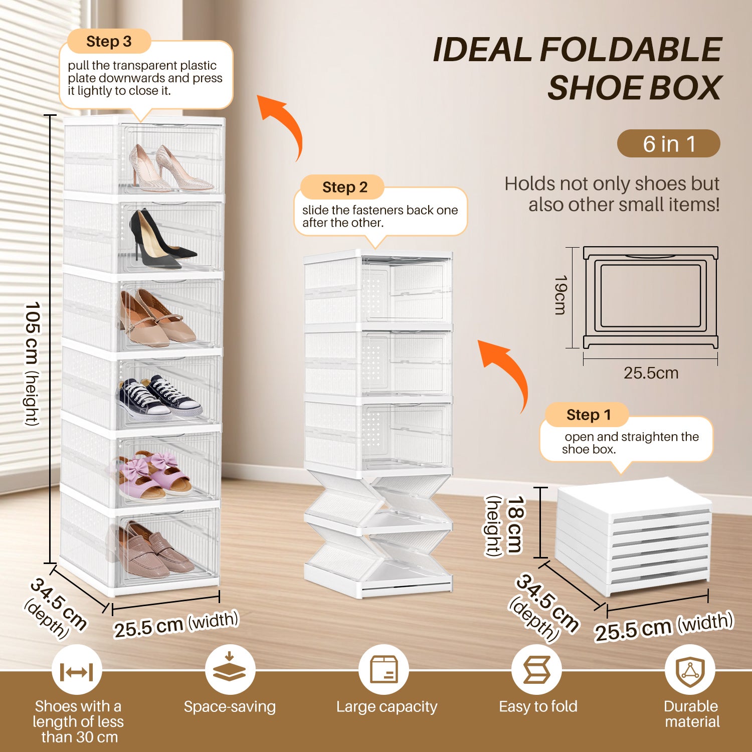 10 Supports à Chaussures Réglables En Hauteur - Range-chaussures Gain De Place - Pour Placard, Entrée - Anti-dérapant