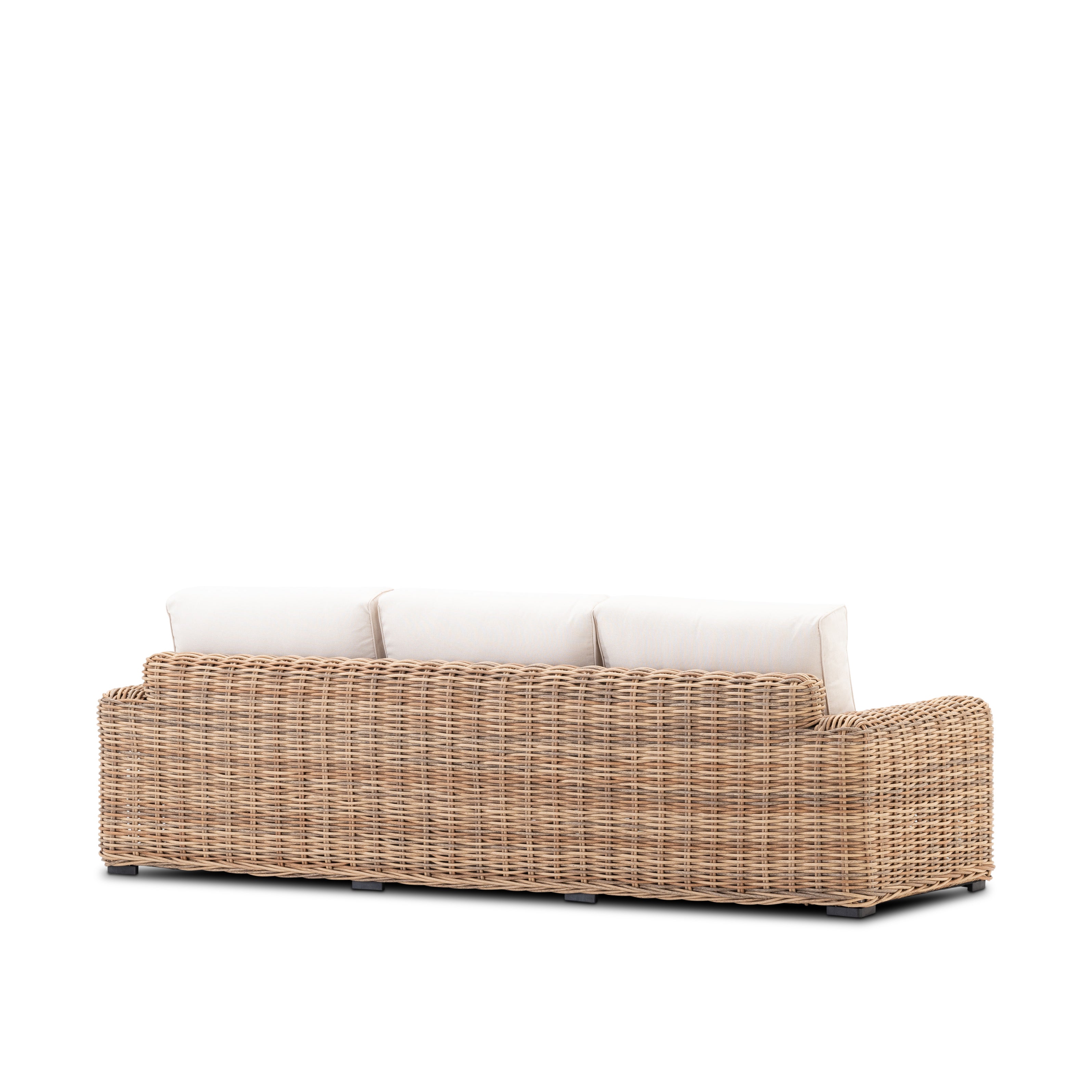 Sofa jardim 3 lugares rotim sintetico cor natural - Tahiti - 2