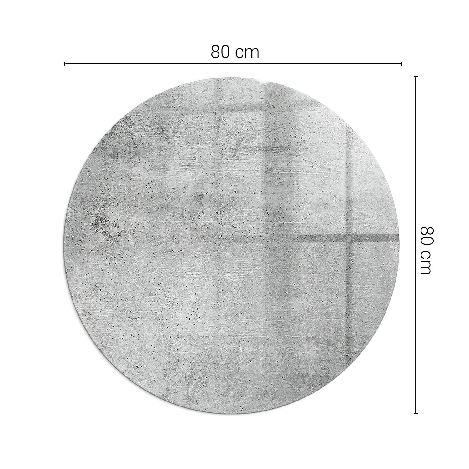 Szklana podkładka pod kominek ze szkła hartowanego - fi 80 cm - Tekstura surowego betonu - TULUP - 2