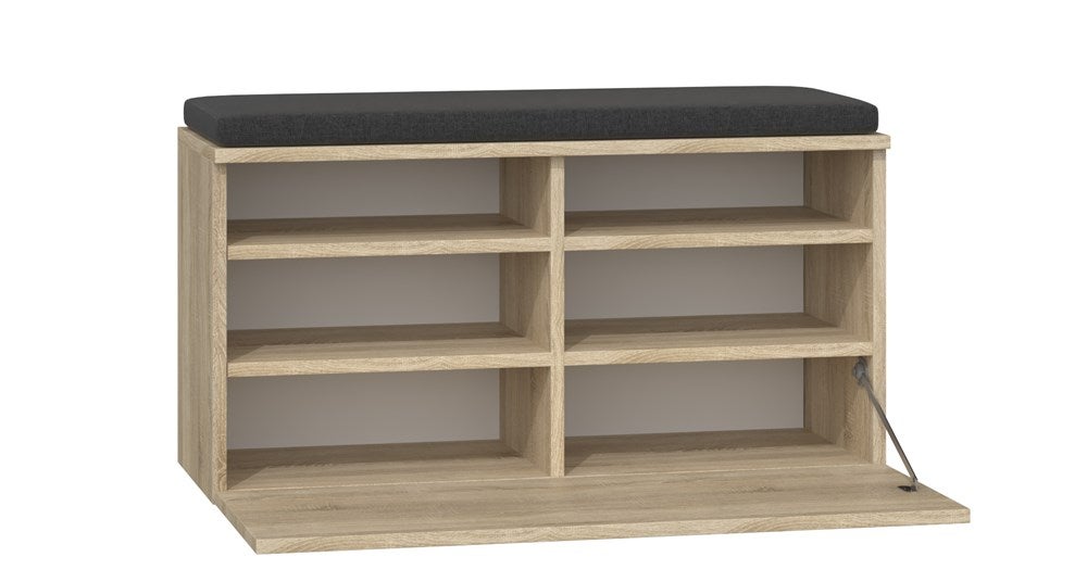 Meuble à chaussures avec assise 6 étagères RIVA chêne sonoma - 2