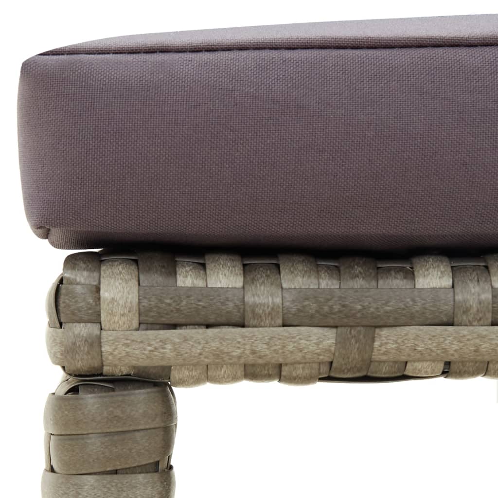 Maison Exclusive - Sgabelli da Giardino 4 pz con Cuscini in Polyrattan Grigi - 7