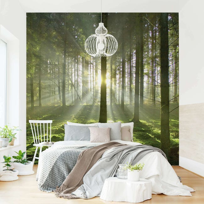 Carta Da Parati Verde Effetto 3D - Tessuto Non Tessuto 90x135 Cm - Foto 9