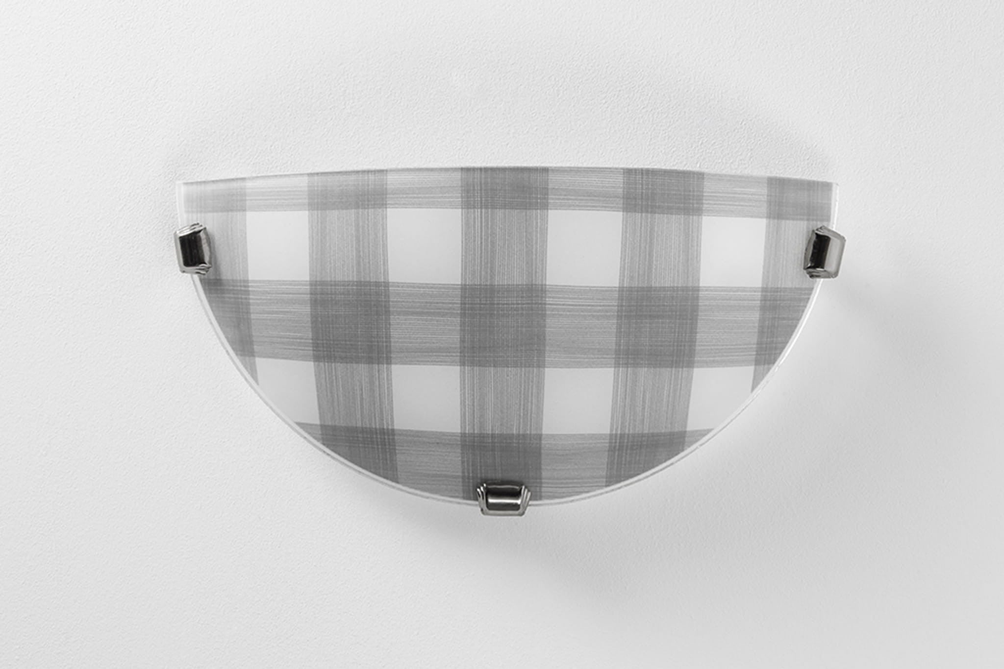 Kinkiet półplafon Tela biało-szary 1xE27x20W wym: 16 x 30 x 8 cm szkło IP20 Sollux Lighting