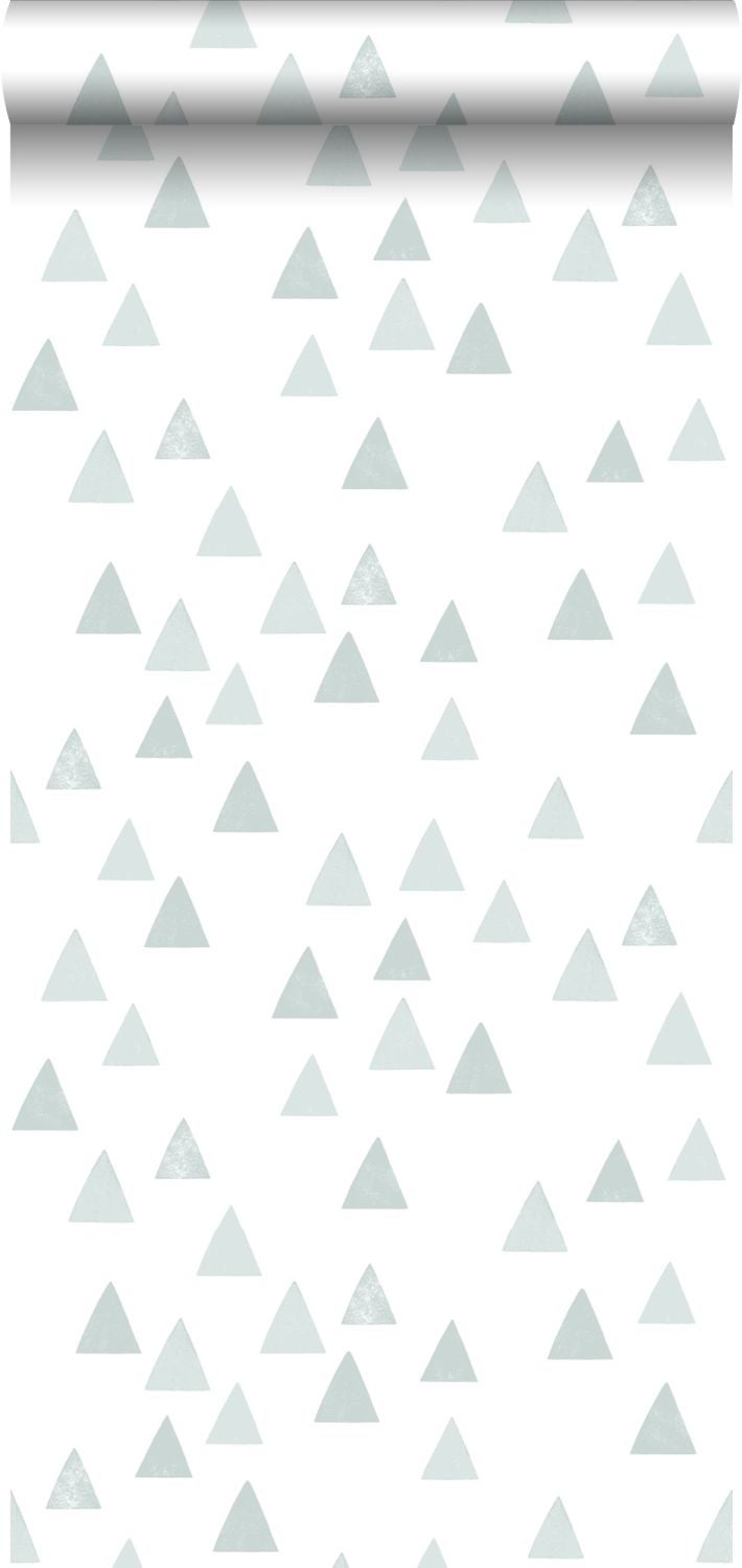 Tapeta trójkąty graficzne szaro-niebieskim - 53 cm x 10.05 m - ESTAHOME