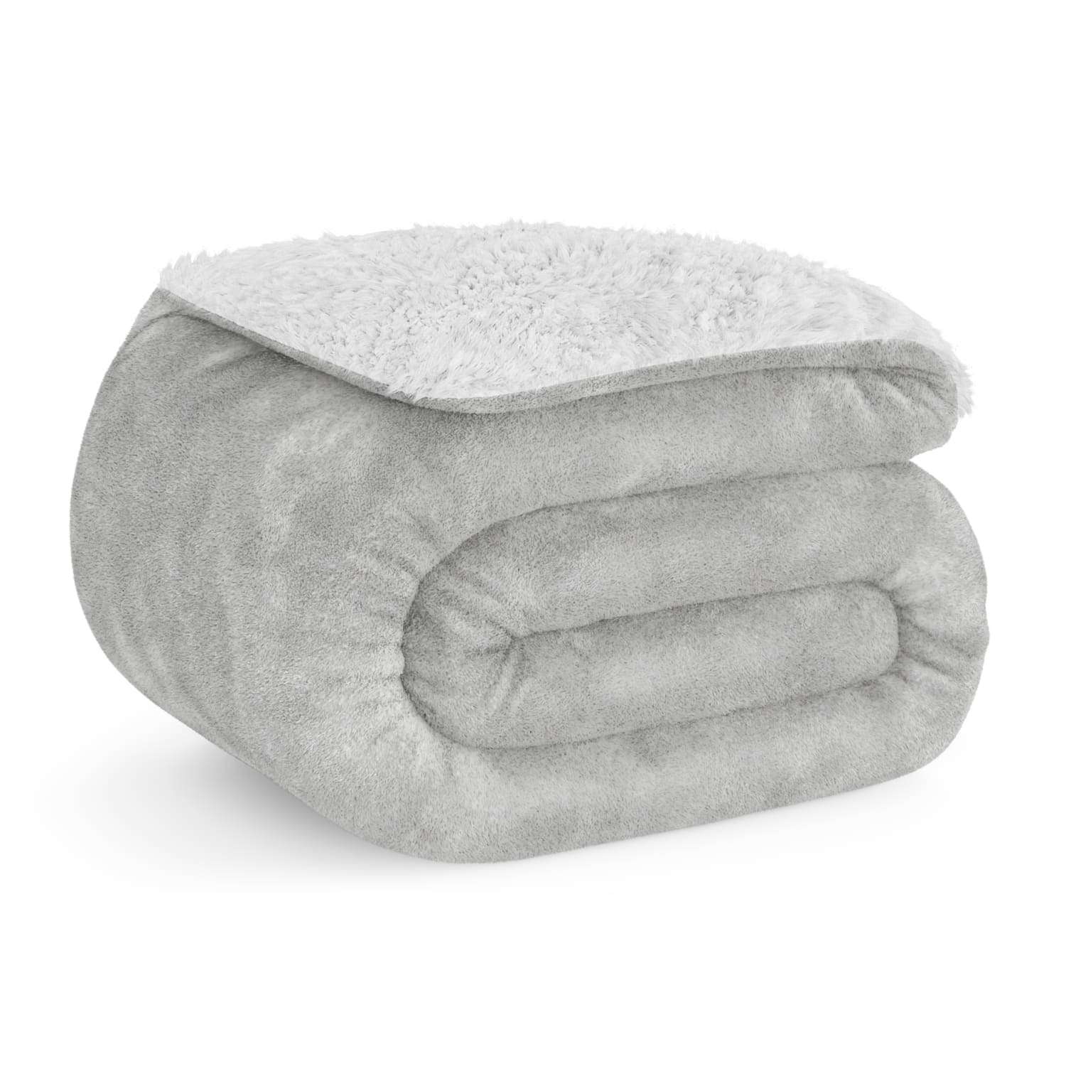 Nalui manta gris grande (150x200cm), suave, cálida, lavable 30º, resistente a arrugas. ideal para cama 90/105 o sofá