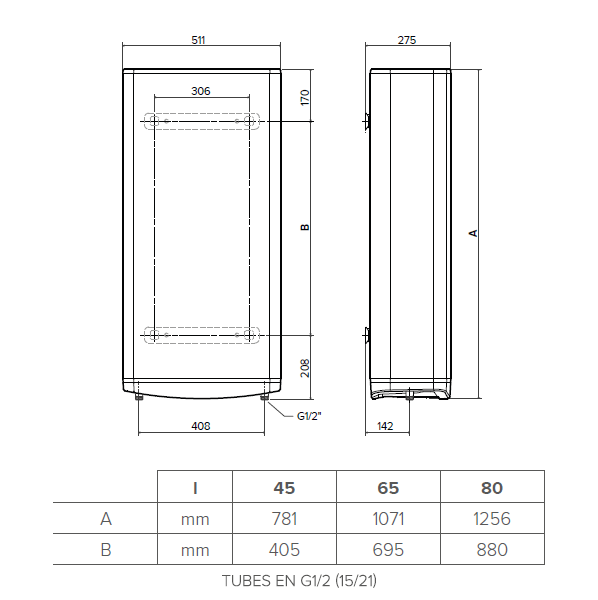 Chauffe eau électrique Plat Intelligent Multiposition VELIS DUNE Ariston 65 L - 5