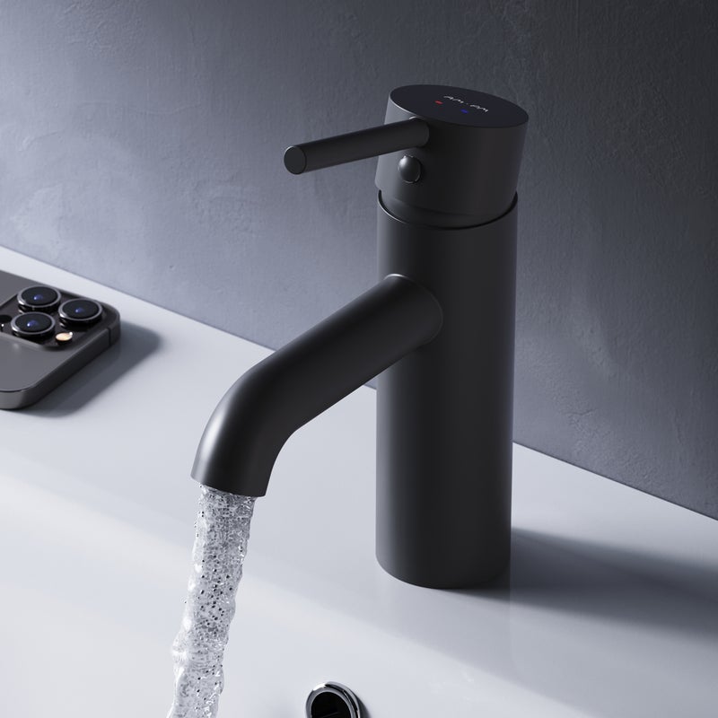 Jednouchwytowa bateria umywalkowa Jednouchwytowa bateria łazienkowa, czarny matowy, Spike, rozmiar M, FPA02122 AM.PM