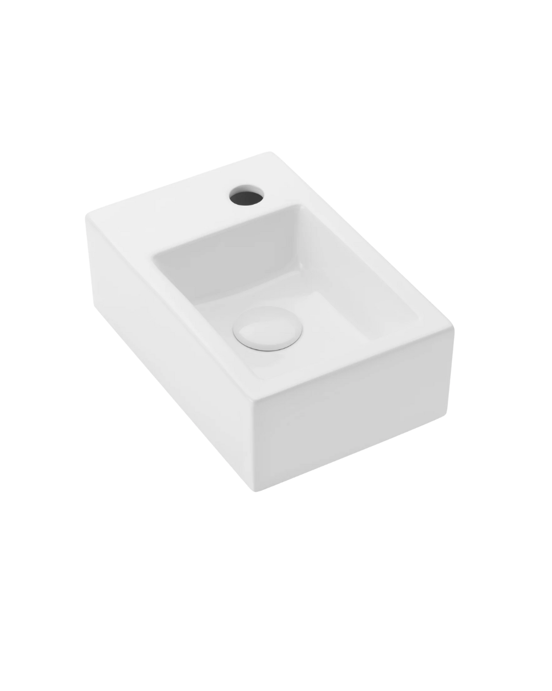 Umywalka ścienna Uptrend ROSA L biały połysk, z otworem na baterię, lewa 1 szt.