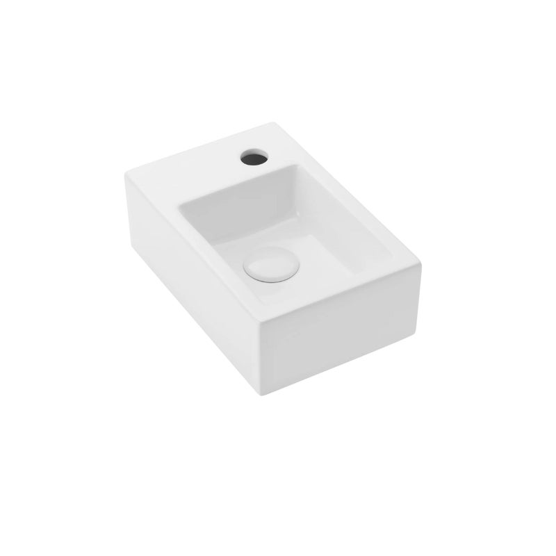 Umywalka ścienna Uptrend ROSA L biały połysk, z otworem na baterię, lewa 1 szt.