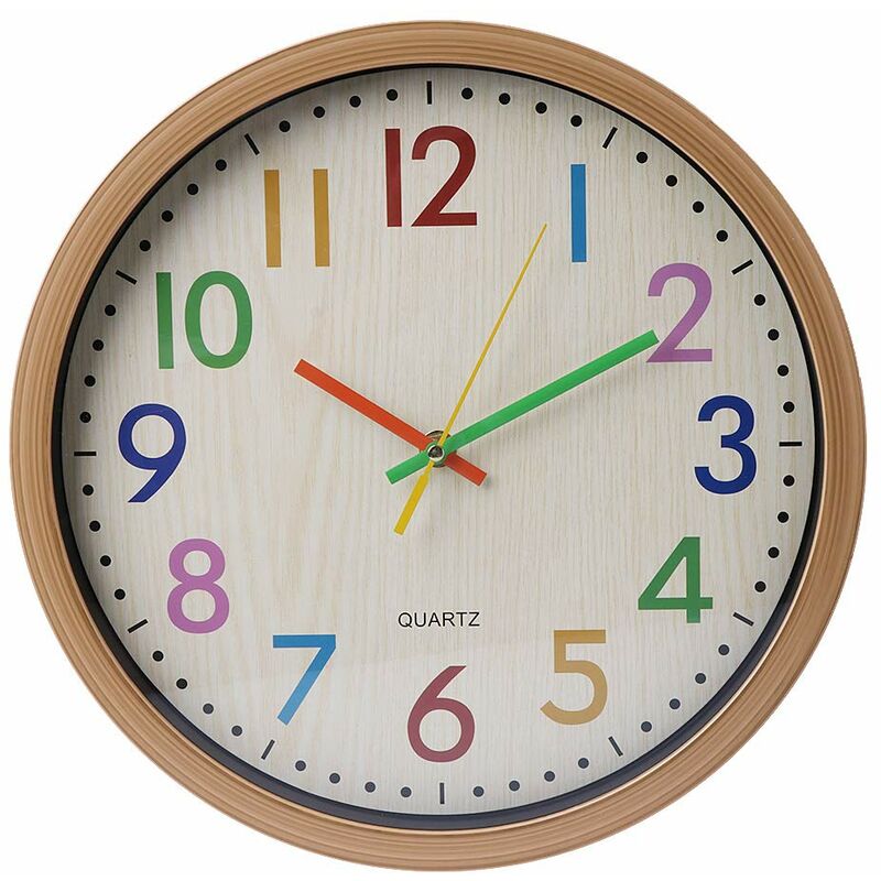 Horloge D'apprentissage Pour Enfants - Cadran Analogique 25cm, Sans Tic-tac - Pour Apprendre à Lire L'heure Facilement - 7