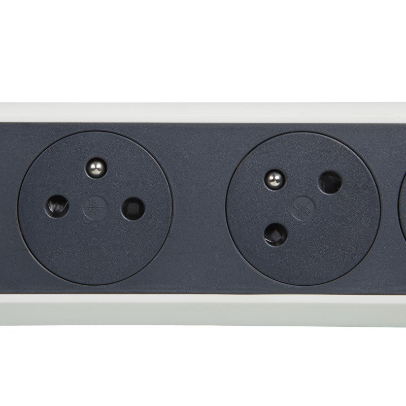 Rallonge multiprise rotative 6 prises - Blanc et Gris foncé - Legrand - 2