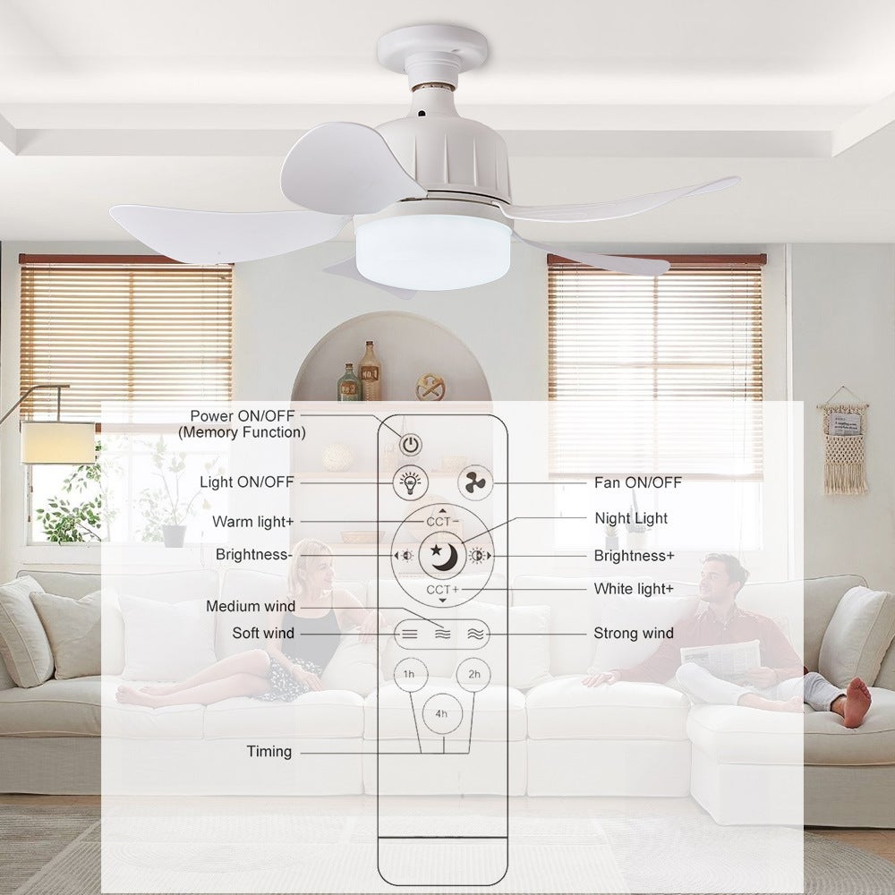 Plafonnier Ventilateur avec Télécommande - 3 Modes Lumineux - Parfait pour Maison, Restaurant, Bureau (Dimensions: 120x115x180mm) - 6