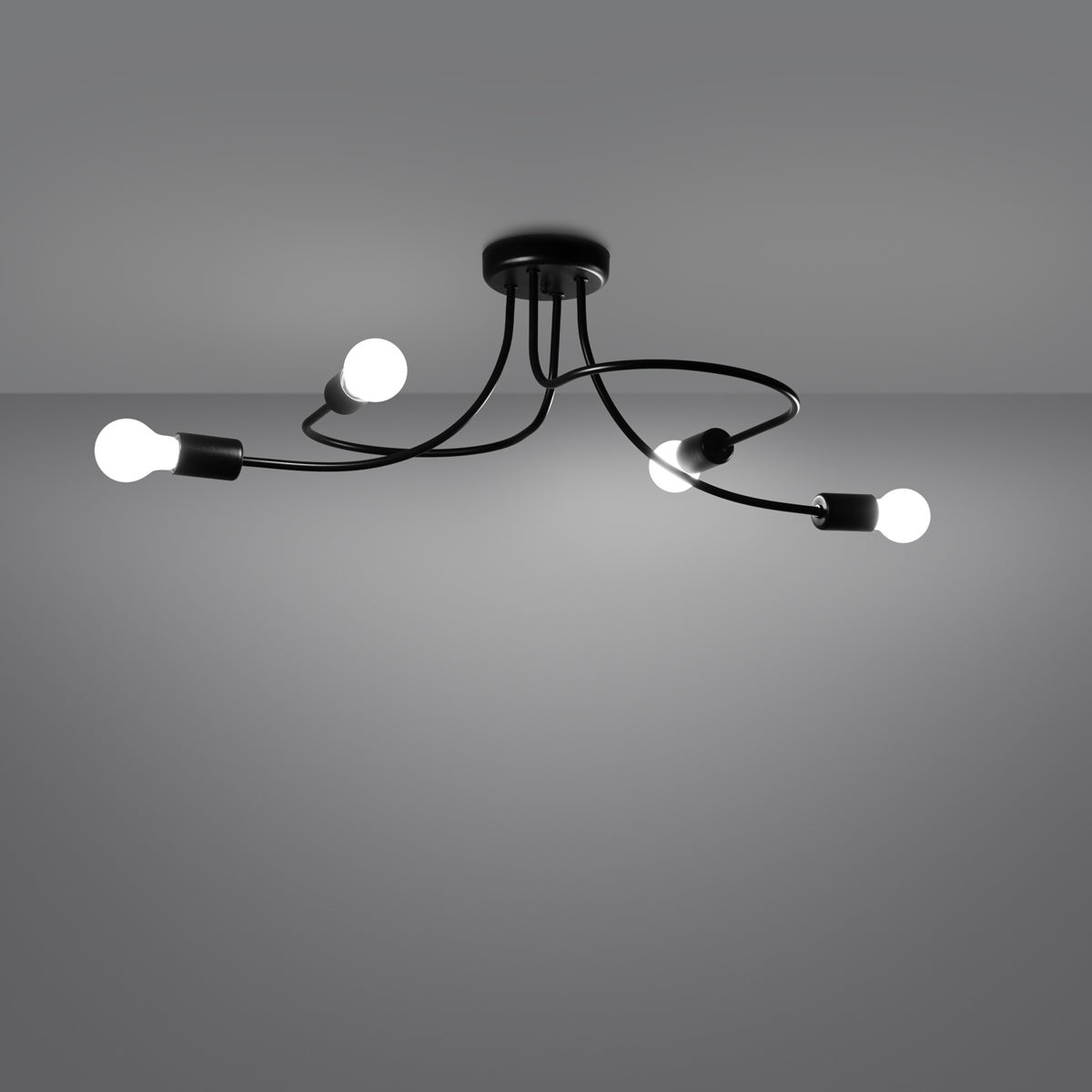 Żyrandol VARILEX 4 czarny LED 3000K - 75x47x32cm Sollux