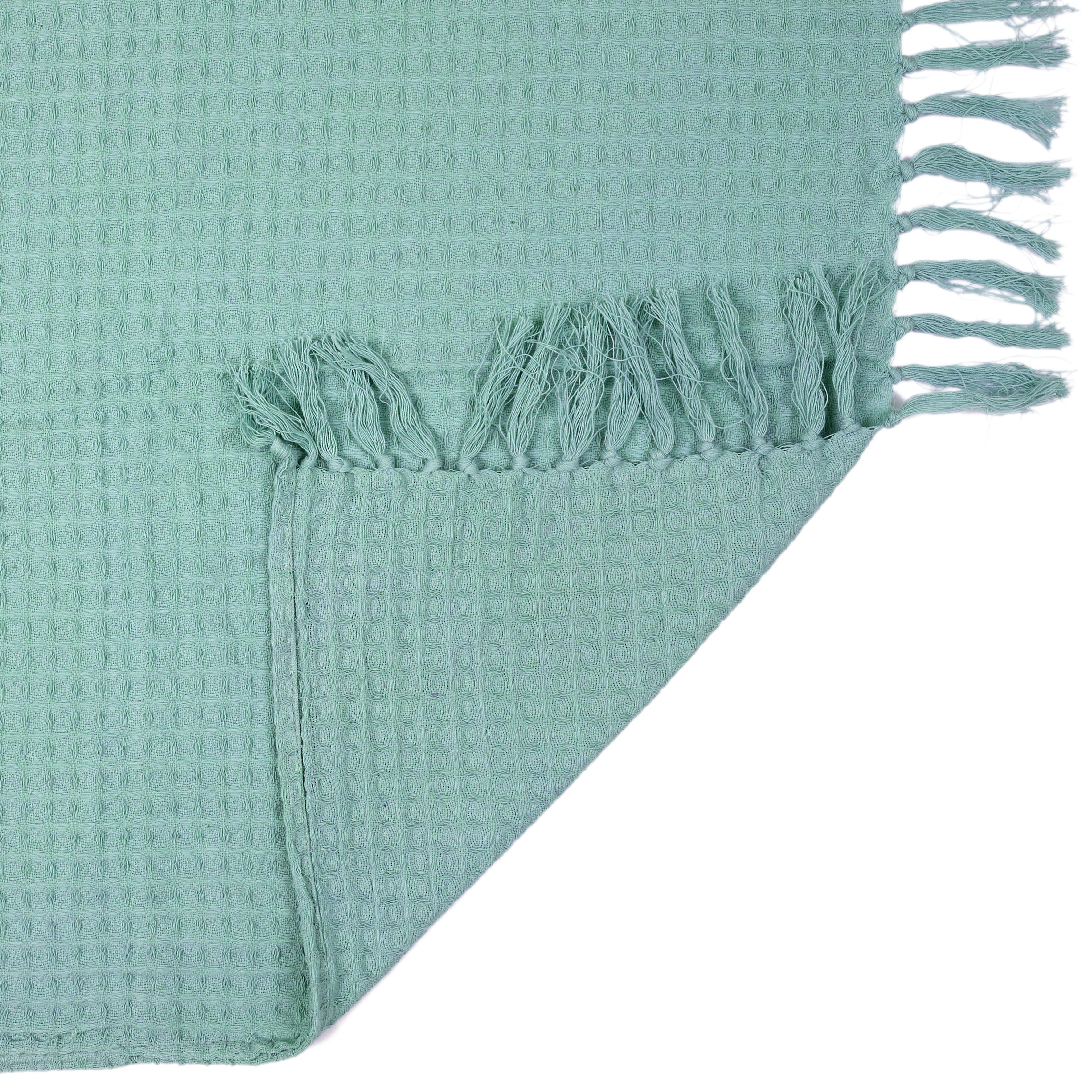 Jeté de Canapé - HOME DECO FACTORY - Gaufré - Vert d'eau - 3