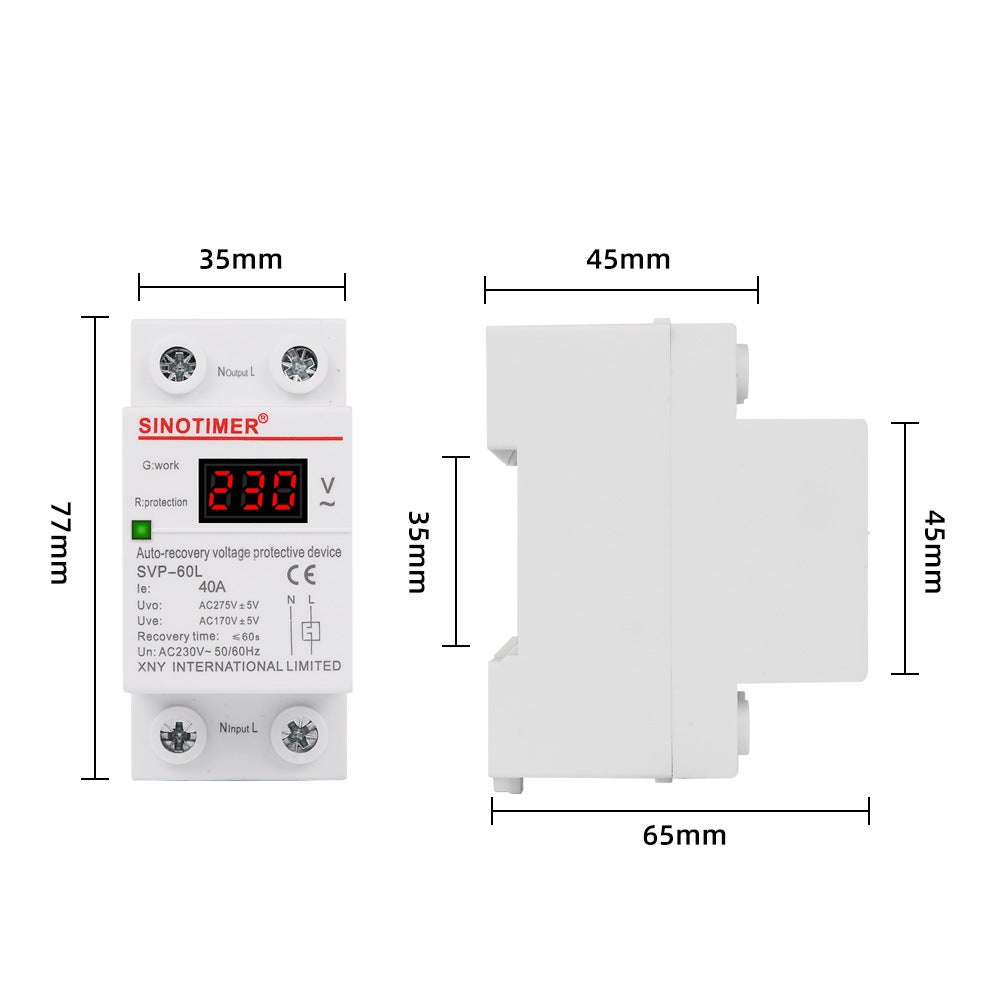 Stabilisateur de Tension 230V, 40A Parasurtenseur Dispositif de Protection Contre Les Surtensions et sous-Tensions à Récupération Automatique - 3