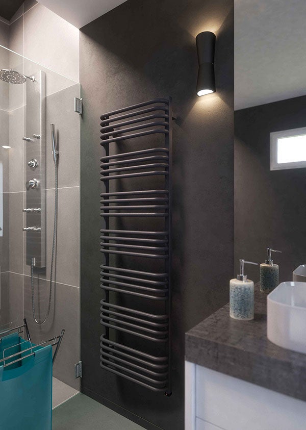 Sèche-serviette électrique noir de 1580mm de haut et 600mm de large. - 1000 Watt - ALE1580/600SOAE8N - 3