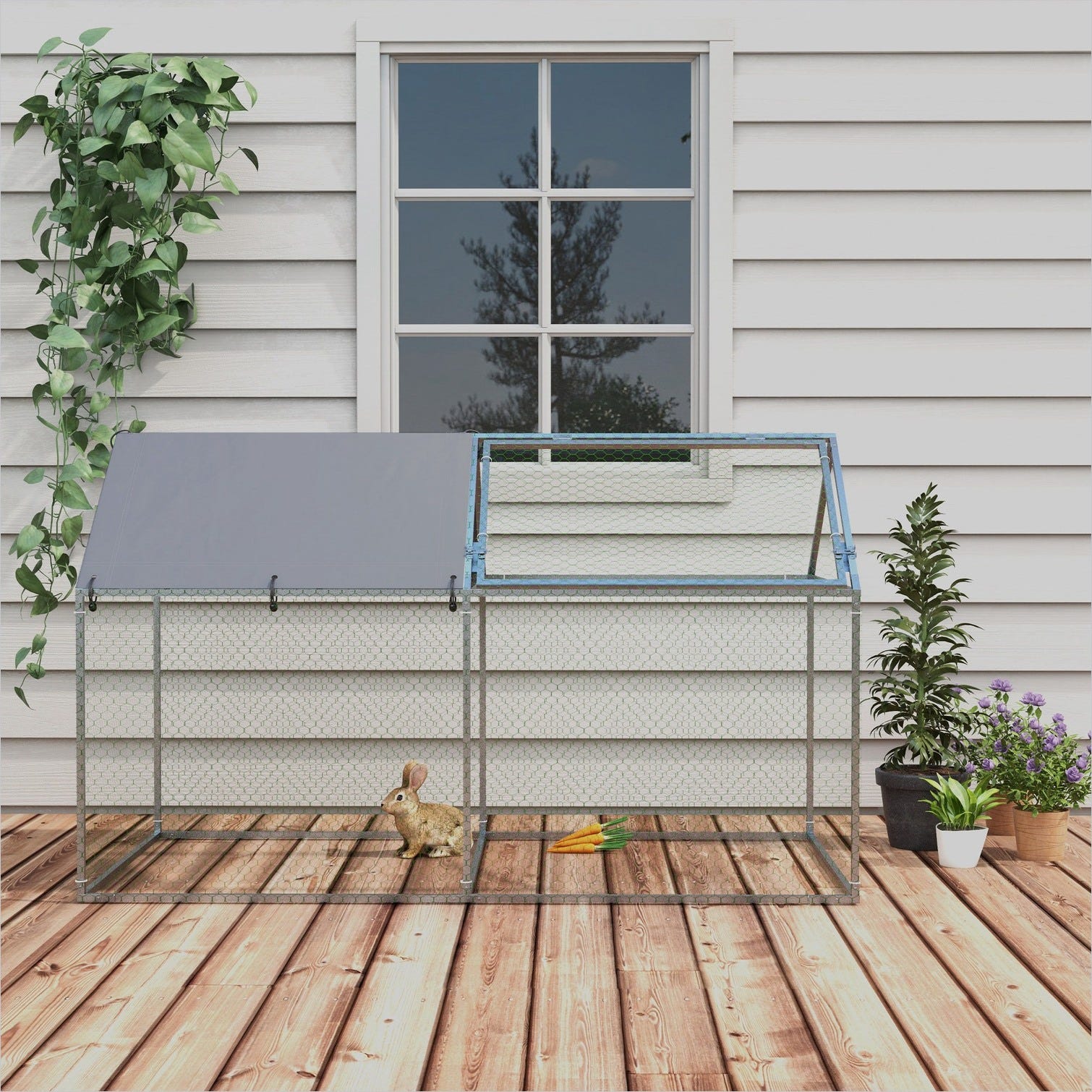 Liste Animaux Rongeurs Parc pour animaux 198 x 100 x 120 cm en acier et toile Oxford pour ...