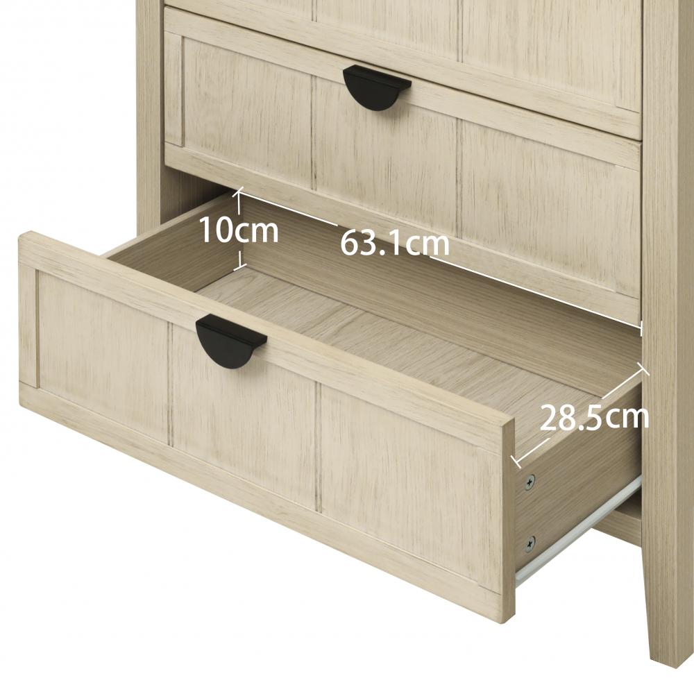Komoda 80×40×80 cm z 3 szufladami, imitacja naturalnego drewna z liniowym grawerunkiem, idealna do salonu, sypialni i biura - 8