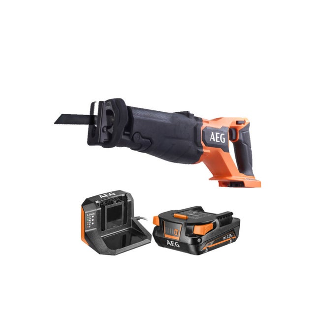 Pack AEG Scie sabre - BUS18BL2-0 - 18V Brushless - 1 batterie 2.0Ah - 1 chargeur - SETL1820S