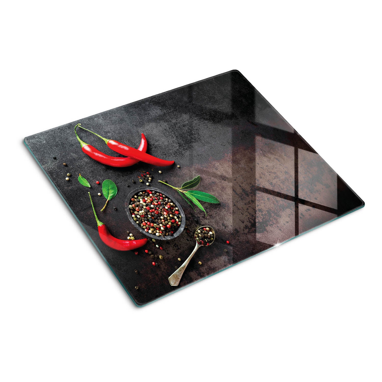 Szklana deska do krojenia Tulup Kształt prostokątny - 60x52 cm - Papryka Chili