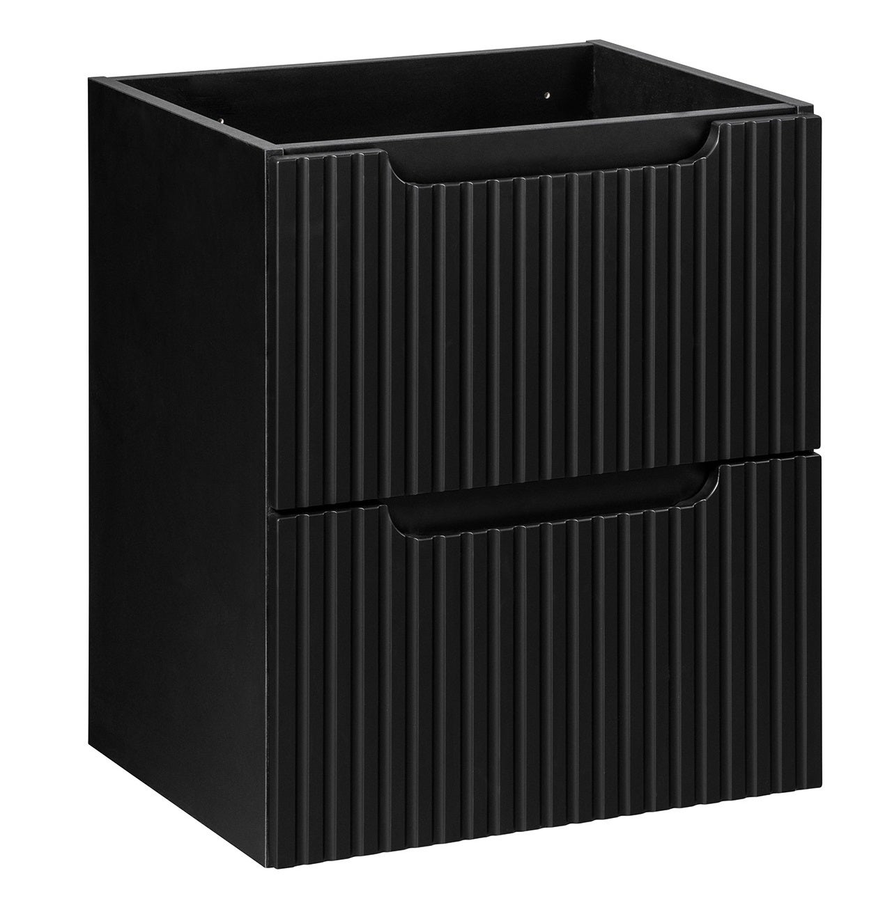 Szafka łazienkowa NOVA BLACK 50 cm czarna ryflowane fronty 2 szuflady