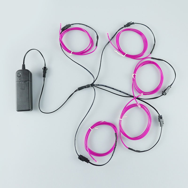 Przenośna girlanda świetlna zewnętrzna, neonowa taśma świetlna zasilana baterią, 1M, fioletowa