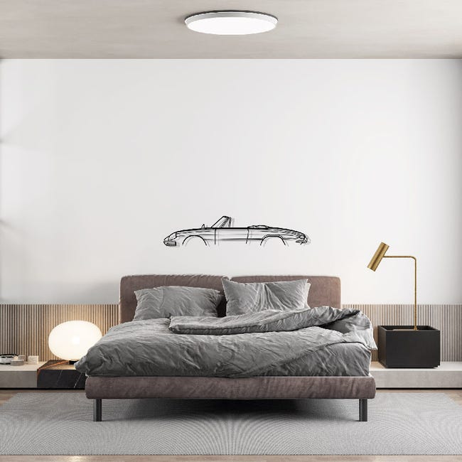 Décoration Murale Voiture Métal 90x16 Cm - Silhouette Sportive Noire, Idéale Chambre Ado Garçon, Garage, Bureau, Cadeau Passionné Auto