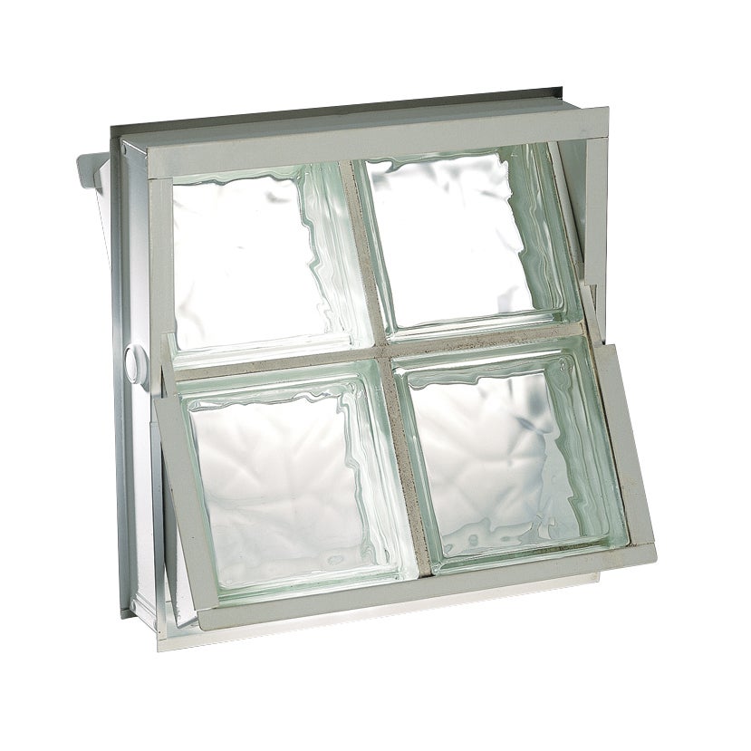 Finestra/telaio per ventilazione, ribaltabile e basculante per 1 mattone di vetro misura cm 19x19x8. Dimensioni: cm 21,5x22,5x8 - 4