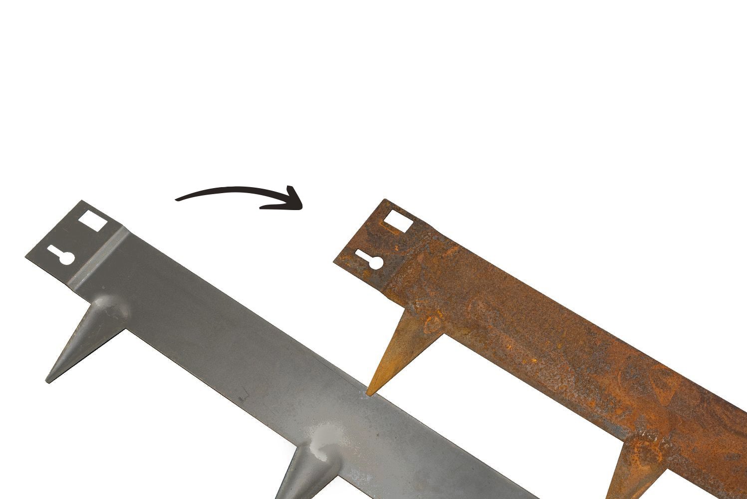 Wovar Bordure de jardin en acier Corten 24 x 106 cm Flexible - Par pièce - 3