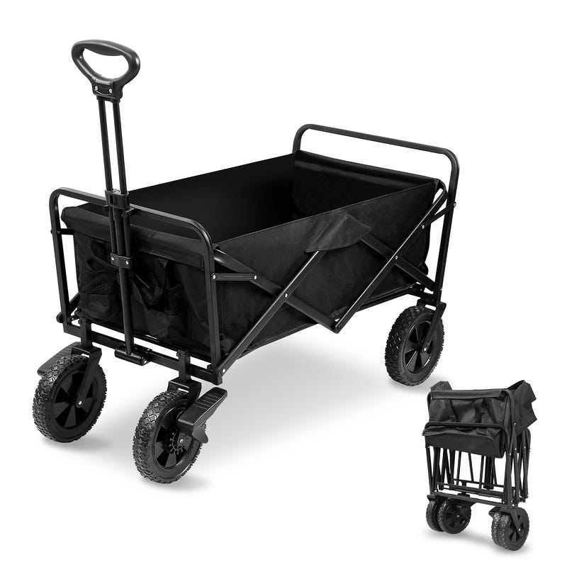 Chariot pliable avec roues, chariot pliable avec capacité de charge de 90,7 kg, chariot pour chien, chariot utilitaire, chariot de courses tout-terrain, pour épicerie, sport, camping, jardin, pêche Chariot pliable avec roues, chariot pliable avec capacité de charge de 90,7 kg, chariot pour chien, chariot utilitaire, chariot de courses tout-terrain, pour épicerie, sport, camping, jardin, pêche
