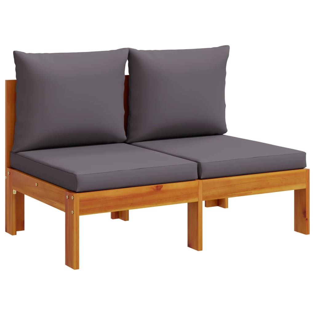 Canapé Jardin 2 Places En Pin Imprégné - Avec Coussin Anthracite - Modulaire Et Confortable - 110kg/Place