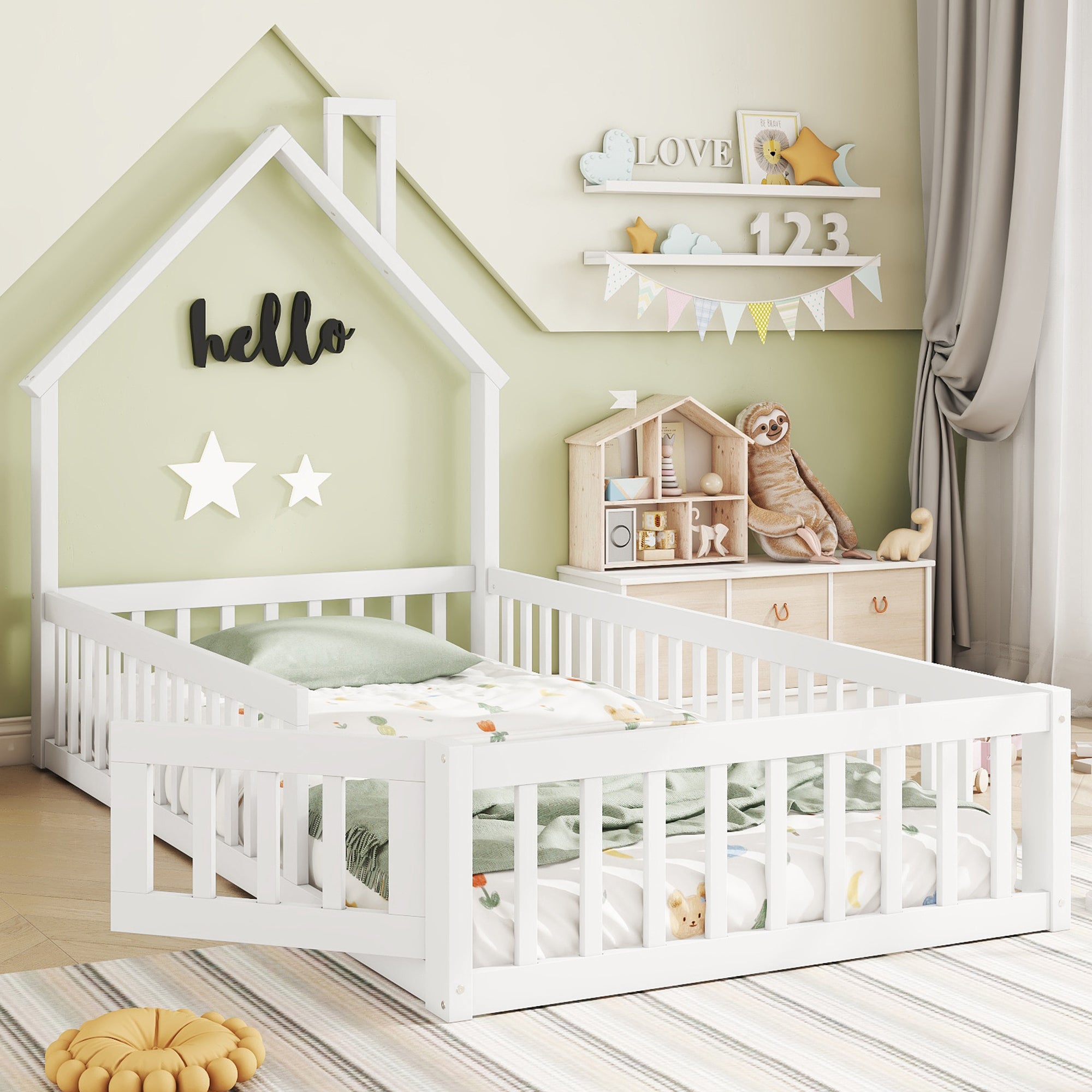 Letto Per Adulti, Lettino Per Bambini, Con Rete A Doghe E Testiera Velluto 83187145