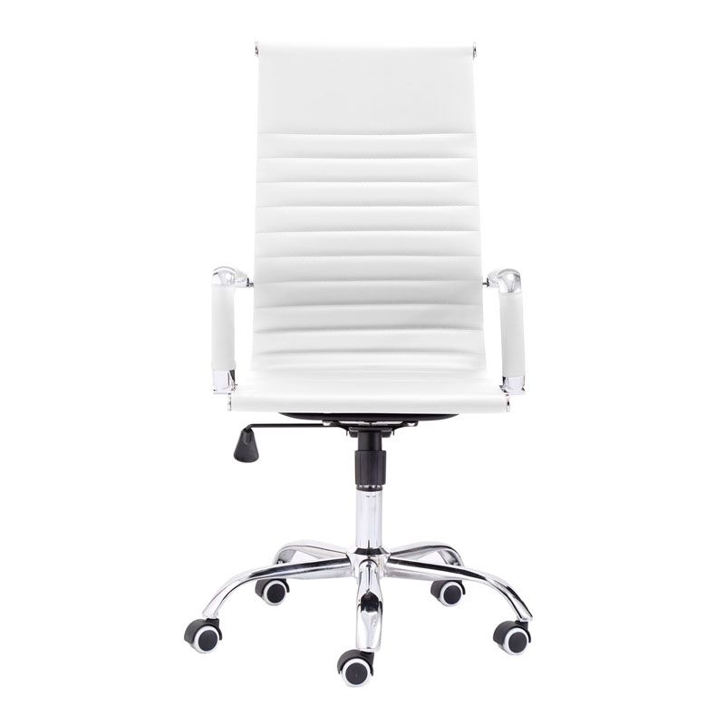 Silla de oficina Letter símil piel Blanco 64 x 106–116 x 64 cm