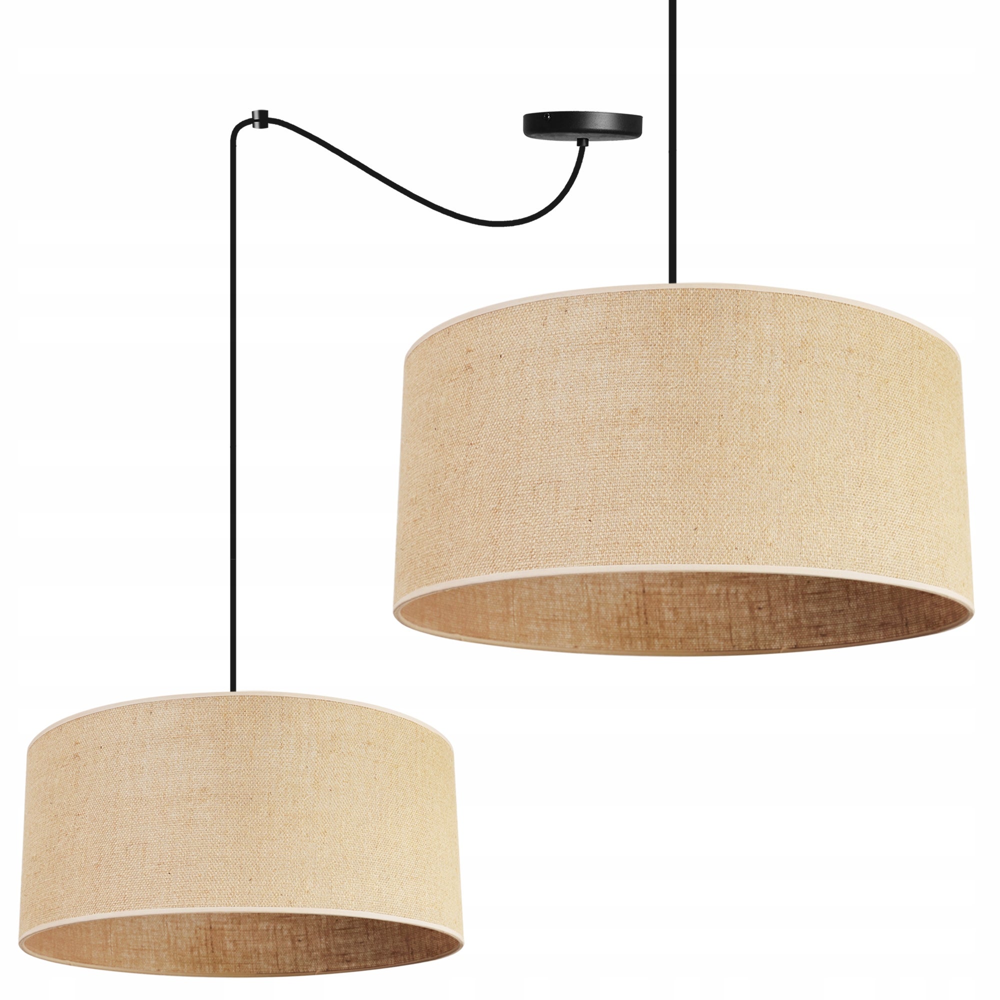 Lampa sufitowa wisząca modern Spider Juta 1xE27 40cm klosz owalny beżowy Light Home LH