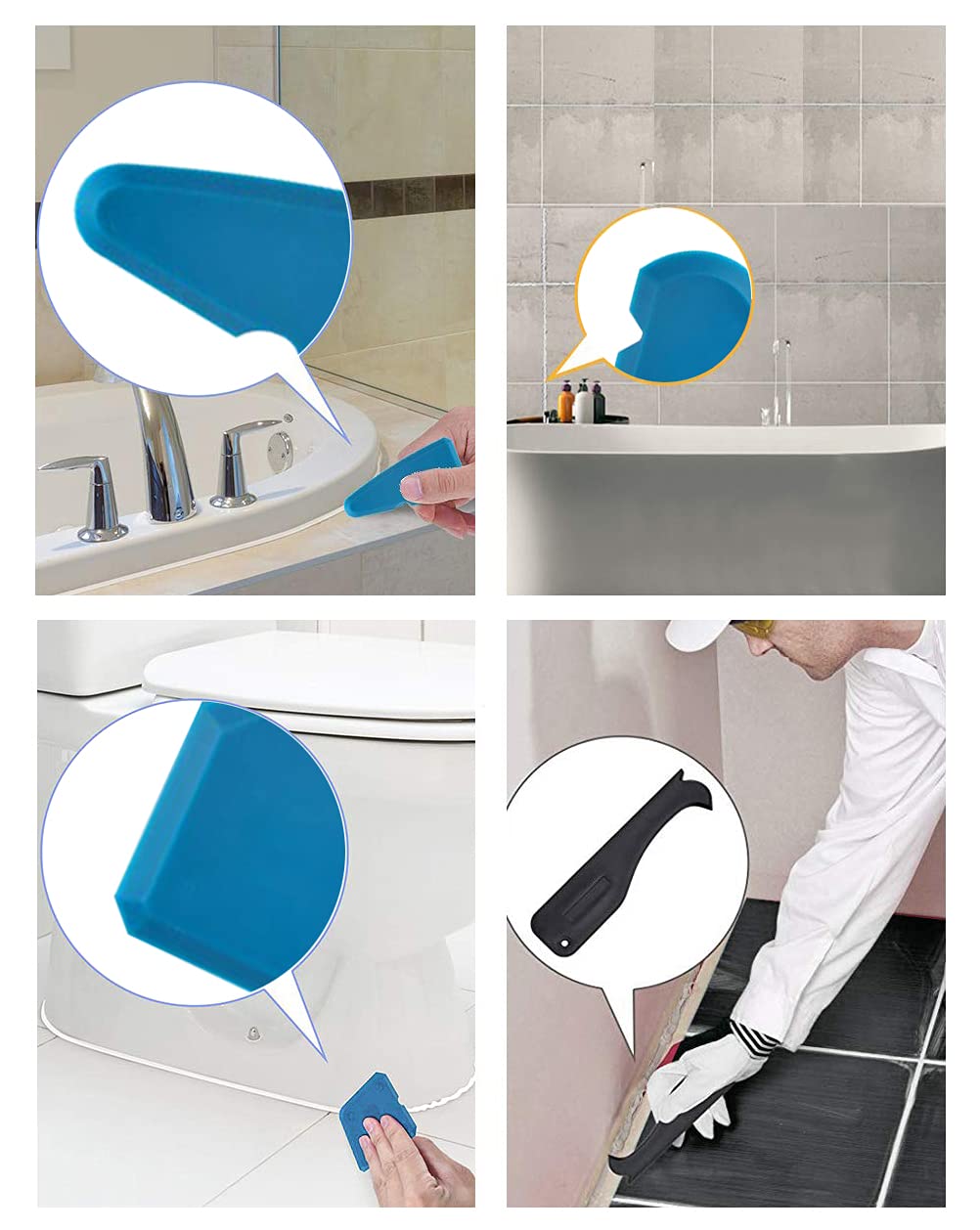 Juego de 8 herramientas para quitar sellador de silicona, para baño y cocina. - 5
