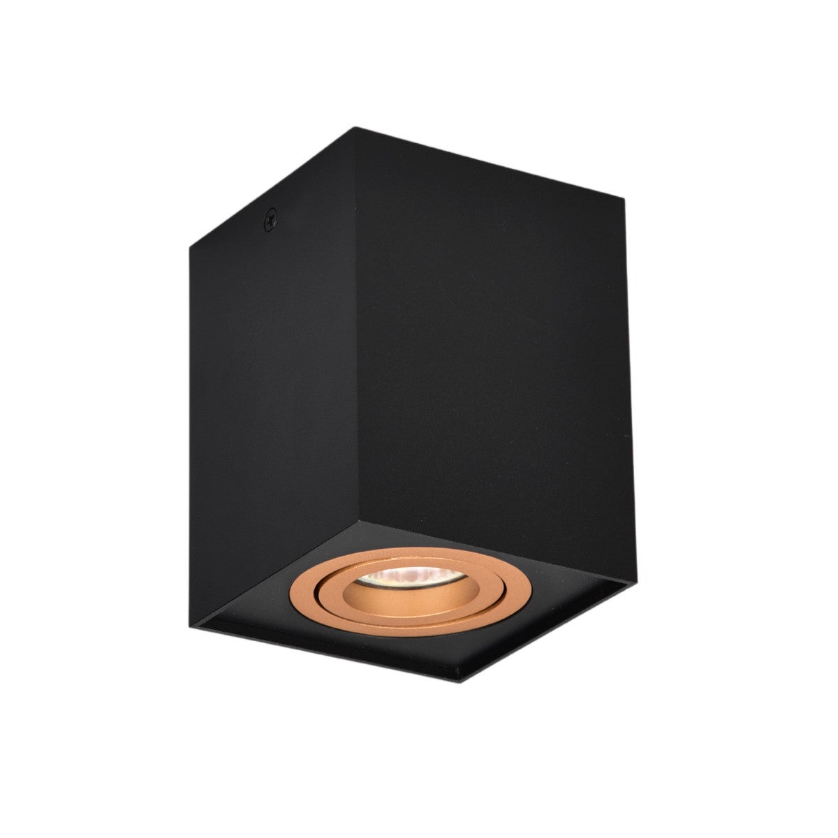 Reflektor sufitowy spot natynkowy Biscuit kwadratowy czarno-złoty-odcienie złota 1xGU10x35W wym: 12,5 x 9,6 x 9,6 cm metal Trio