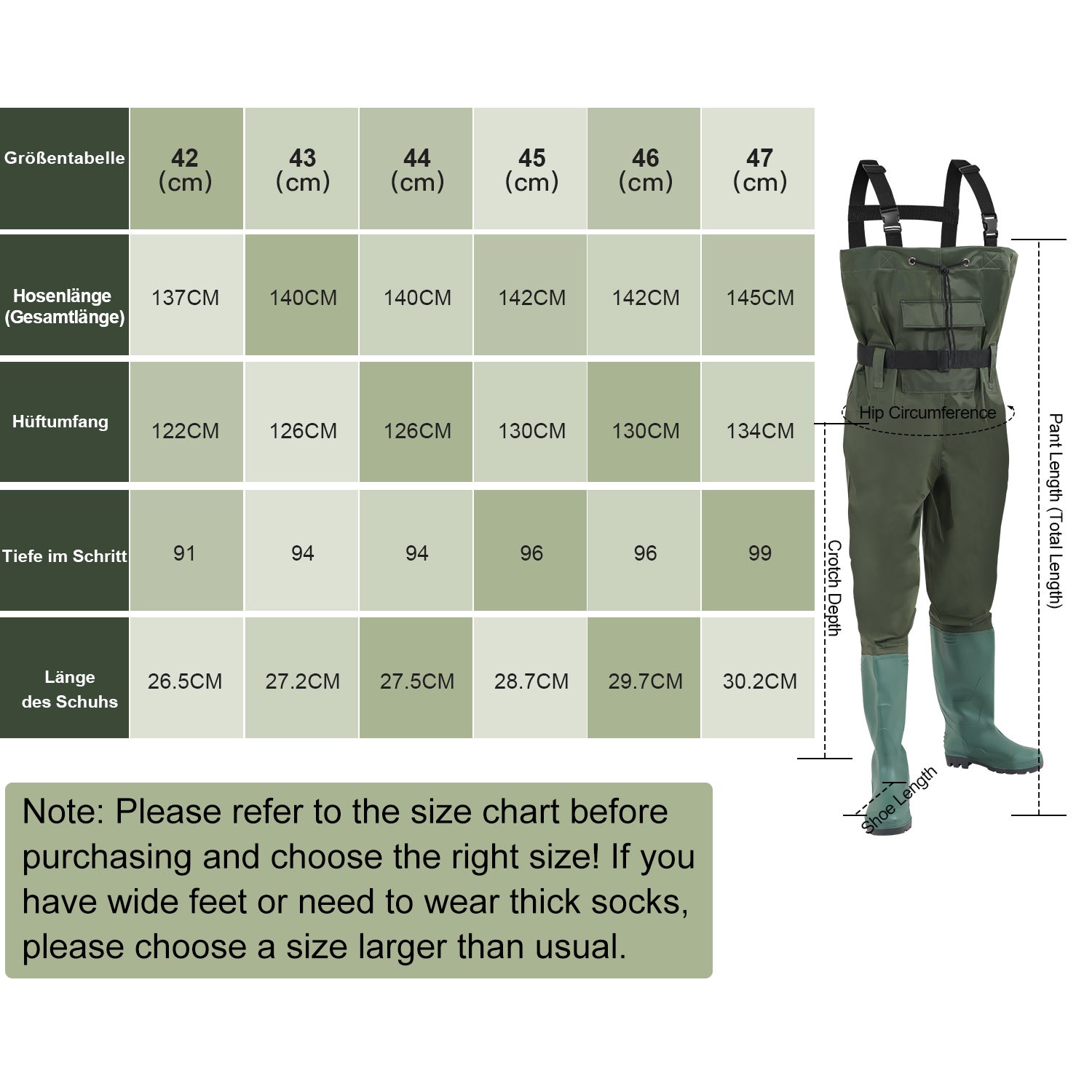 Waders avec crochet Pantalon de pêche Denier Nylon Pantalon de bassin avec caoutchouc Bottes de wading Nylon Taille 46 - 2