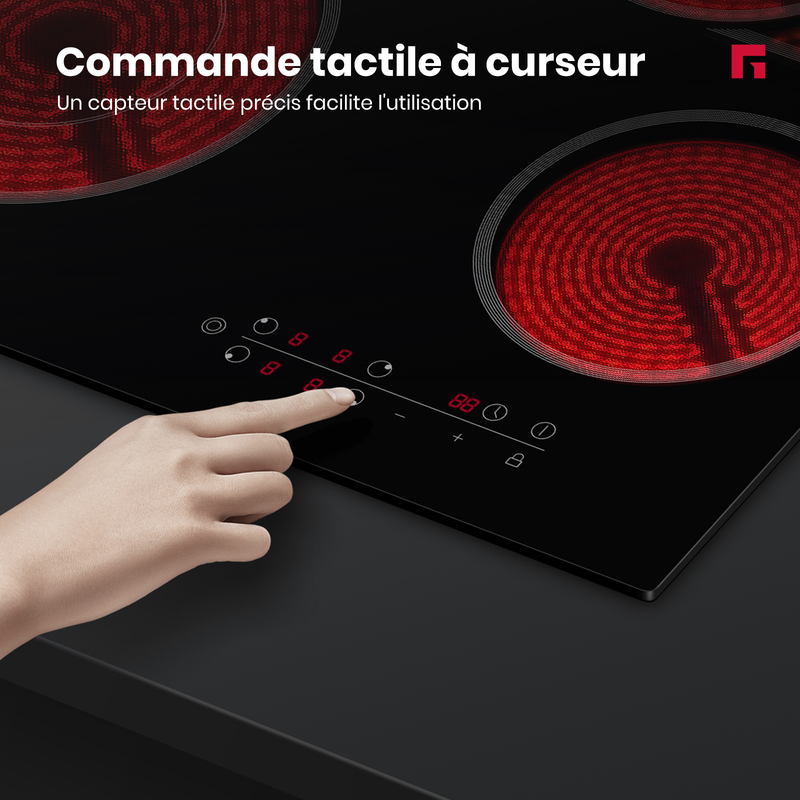 GASLAND Table de Cuisson Vitrocéramique CH604BF Encastrable 4 Foyers, Plaque de Cuisson 60cm 6600W - 5