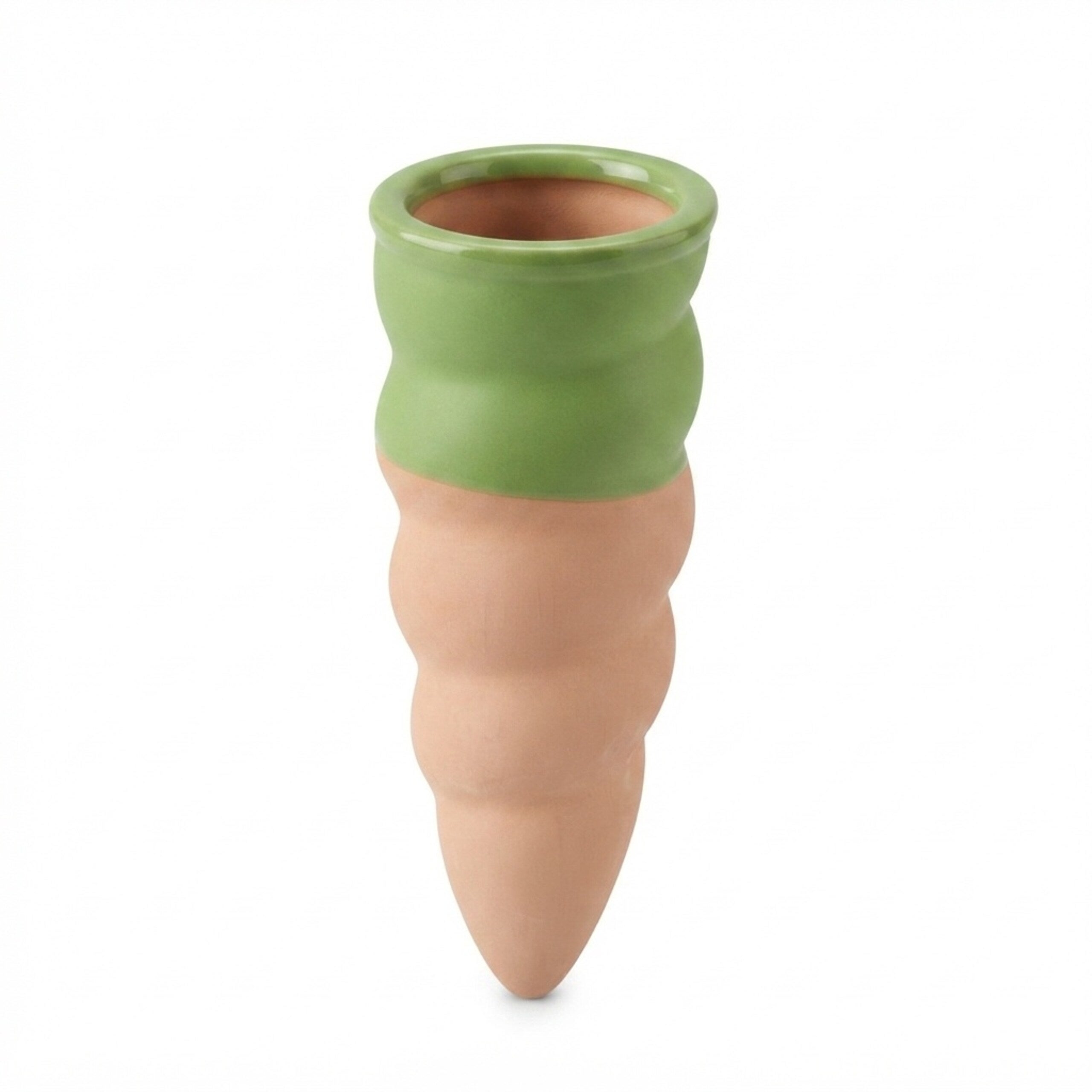 Cônes d'arrosage en céramique, lot de 4, pour bouteilles de 1,5 l, terracotta/vert, 11,5xø 4,5 cm, ouverture ø 3,5 cm, Relaxdays - 8